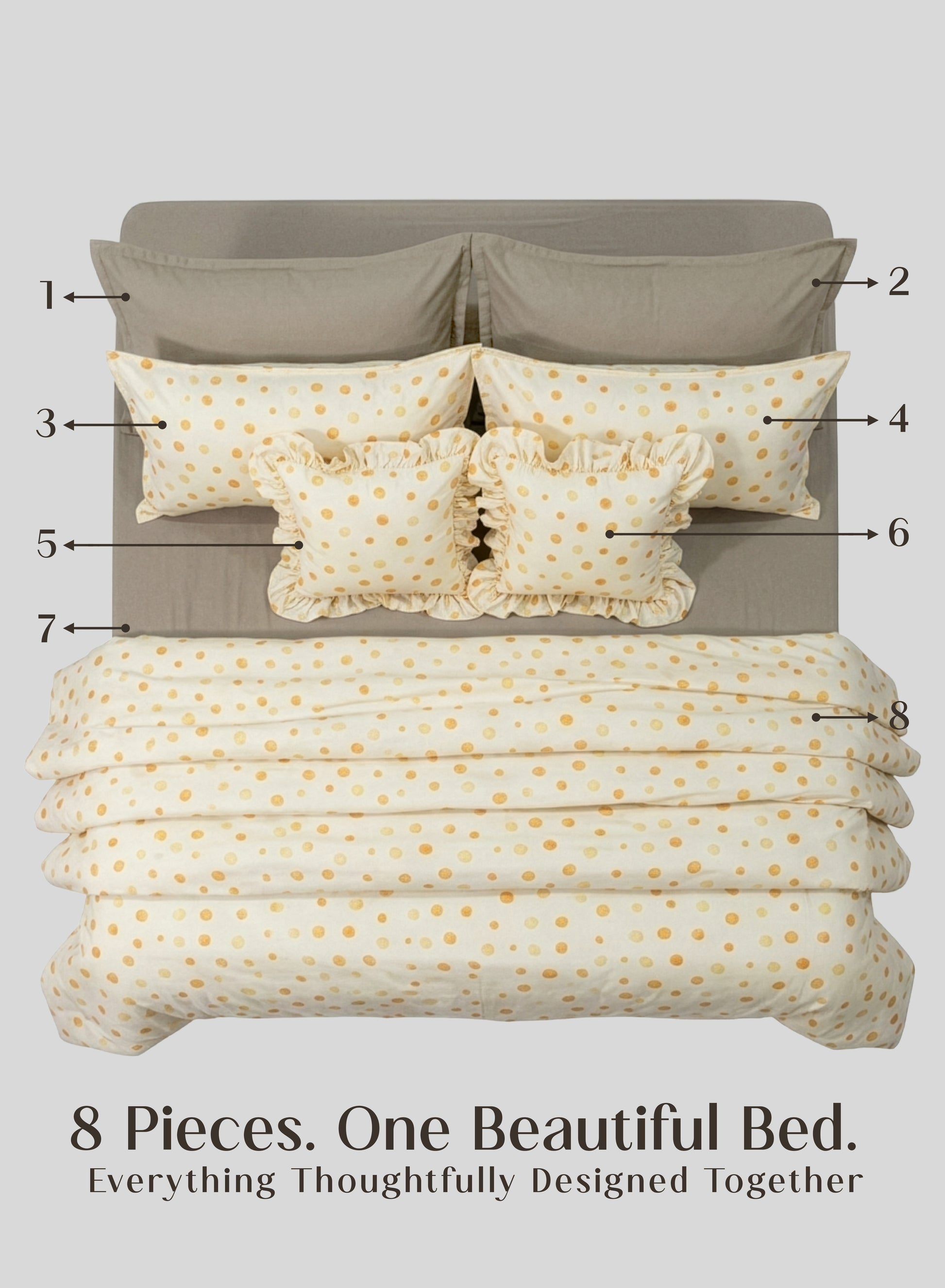 Crayonic™ 8-Piece AC Bedding Set | Signature Designer Bedding for AC Rooms | Butter Pop