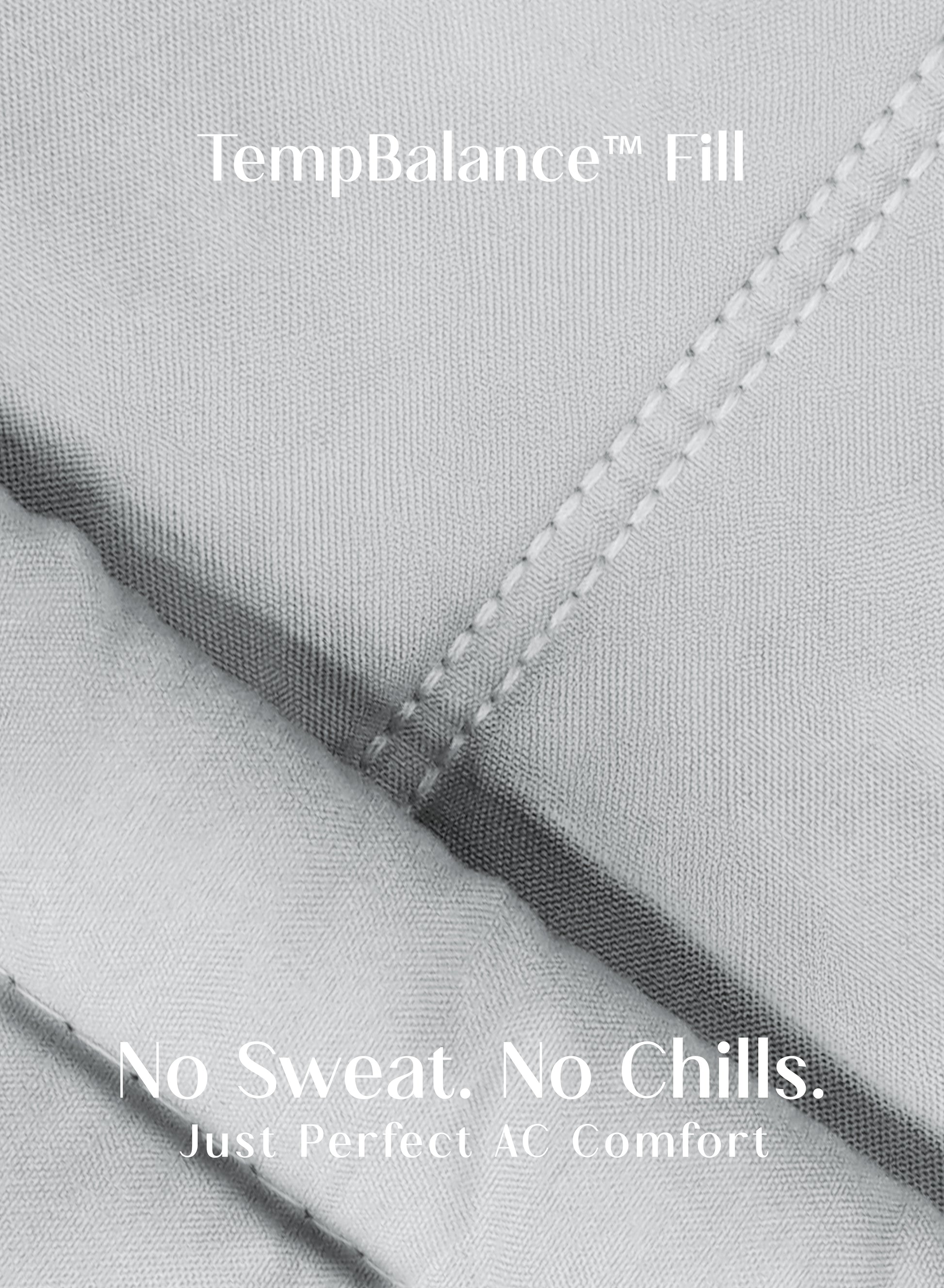 Home Crayons Cocoon AC Comforter Set | 5-Piece Designer Bed Set for Modern Homes | Pearl Gray