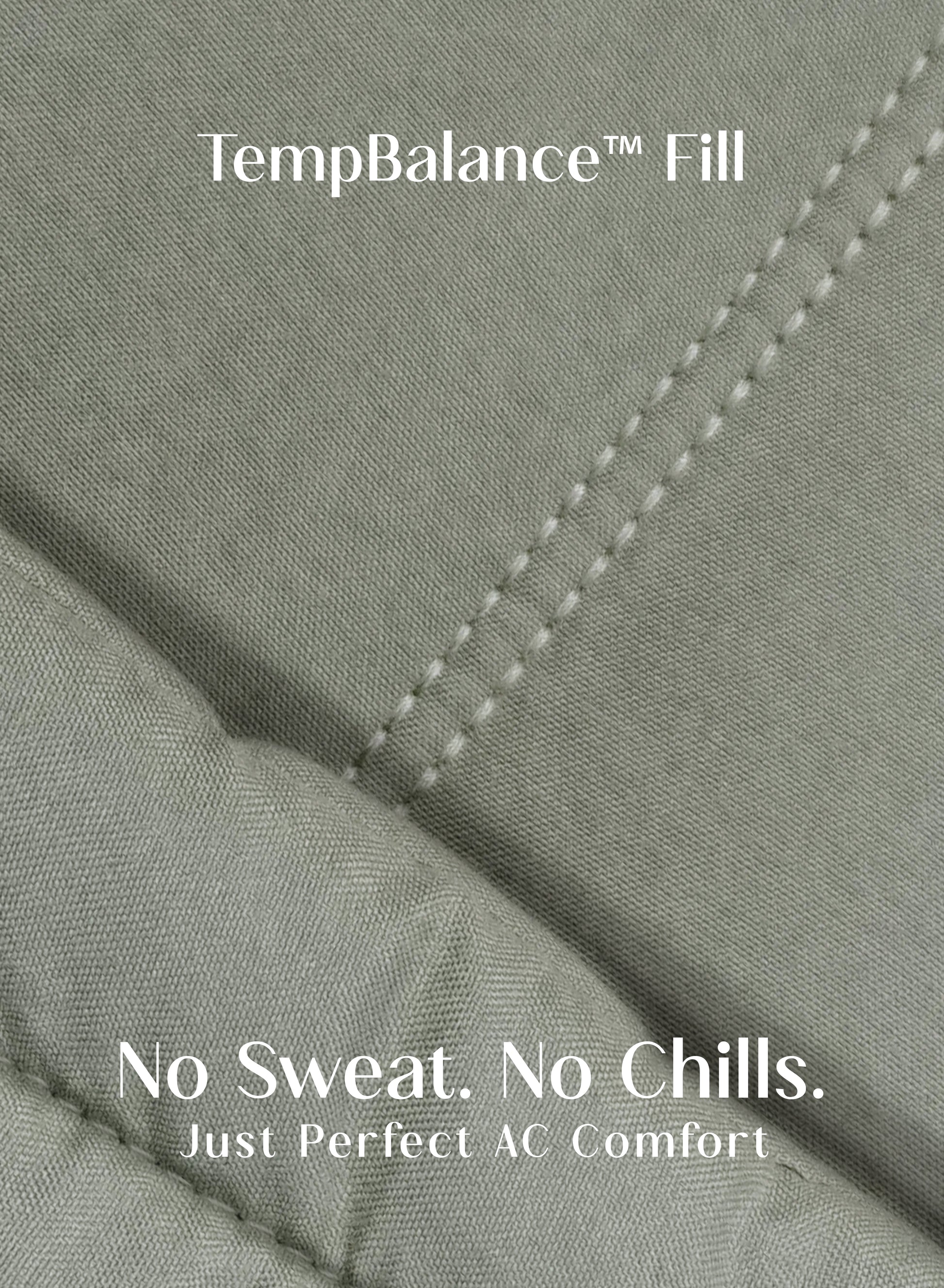 Home Crayons Cocoon AC Comforter Set | 5-Piece Designer Bed Set for Modern Homes | Olive Mist