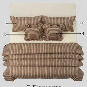 Crayonic™ 5-Piece AC Comforter Set | Signature Designer Comforter Set | Café Mocha