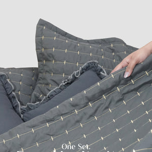 Home Crayons CloudTouch™ Comforter Set | All-Season | 33% Oversized | Includes 2 Pillow Covers & 2 Cushion Covers | Pebble Gray