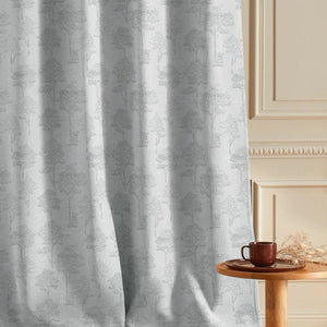 Bern Jacquard Blackout Curtains | Scenic Tree Pattern & Total Light Block | Sea Green | Set of 2 | Fully Customizable