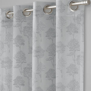 Bern Jacquard Blackout Curtains | Scenic Tree Pattern & Total Light Block | Sea Green | Set of 2 | Fully Customizable