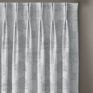 Bern Jacquard Blackout Curtains | Scenic Tree Pattern & Total Light Block | Sea Green | Set of 2 | Fully Customizable