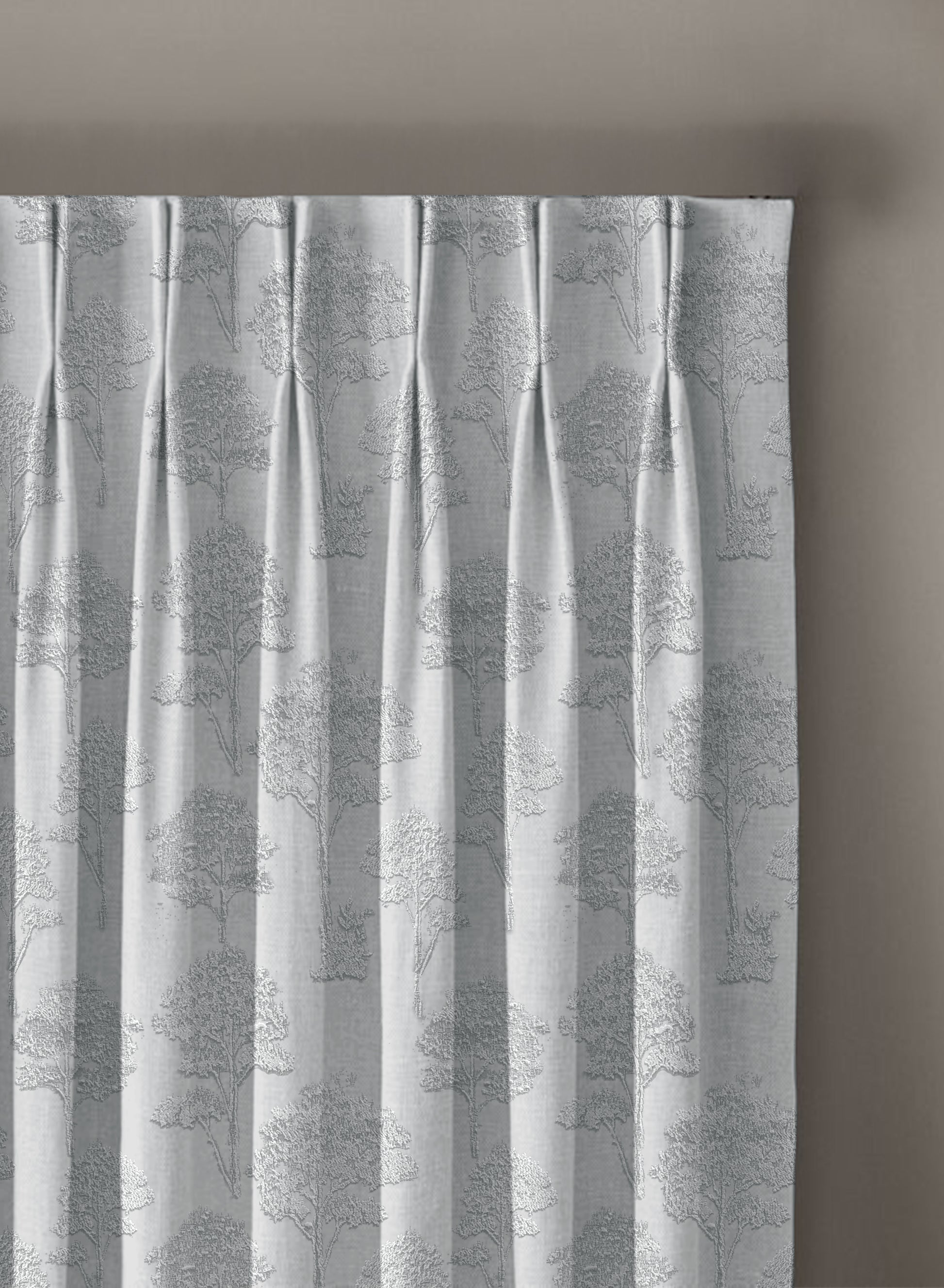 Bern Jacquard Blackout Curtains | Scenic Tree Pattern & Total Light Block | Sea Green | Set of 2 | Fully Customizable