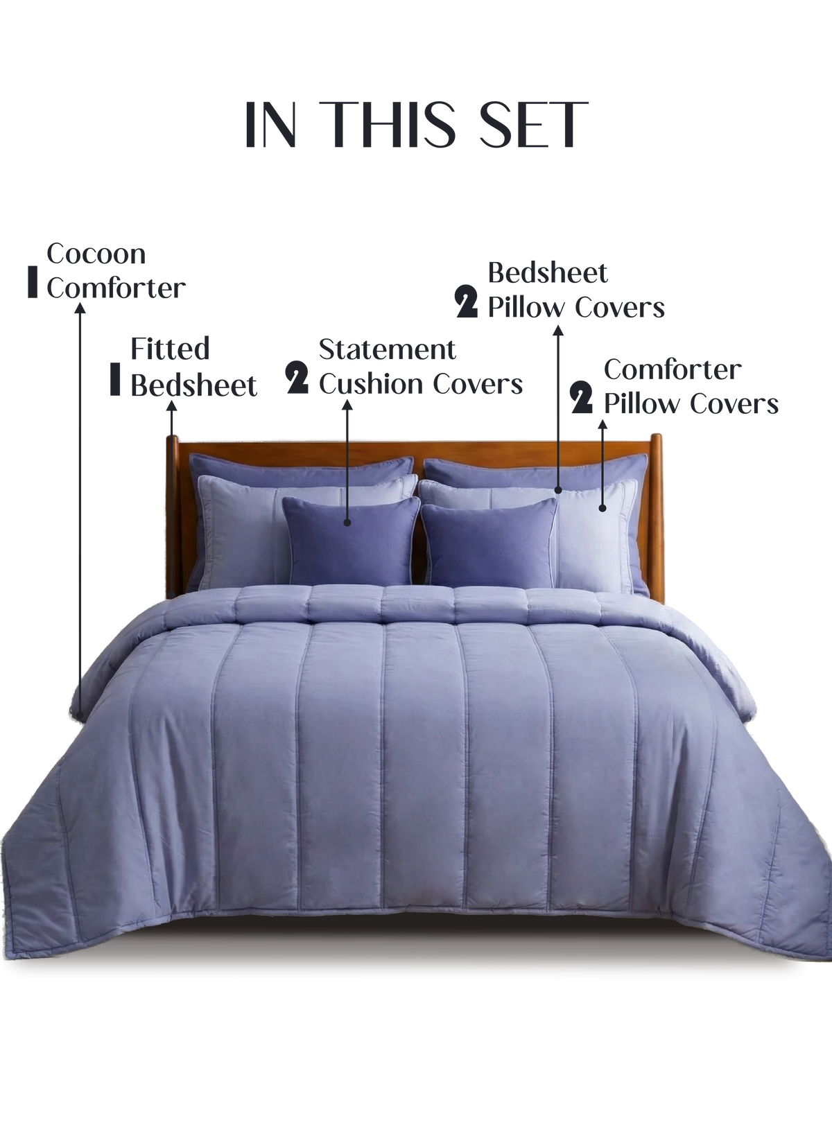 Cocoon 8-Piece Bedding Set | Lavender Haze