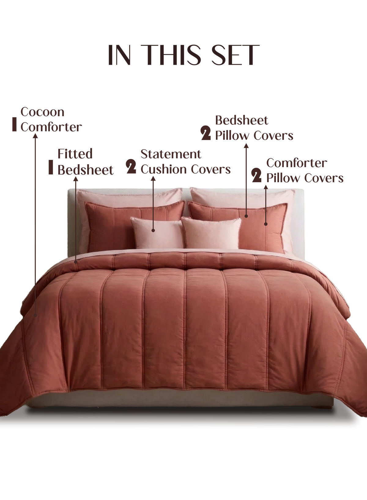 Cocoon 8-Piece Bedding Set | Terracotta