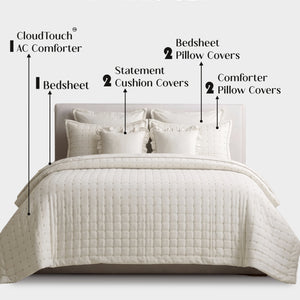 Home Crayons CloudTouch™ 8-Piece AC Bedding Set | Complete Bedroom Upgrade in One Set | Morning Glory
