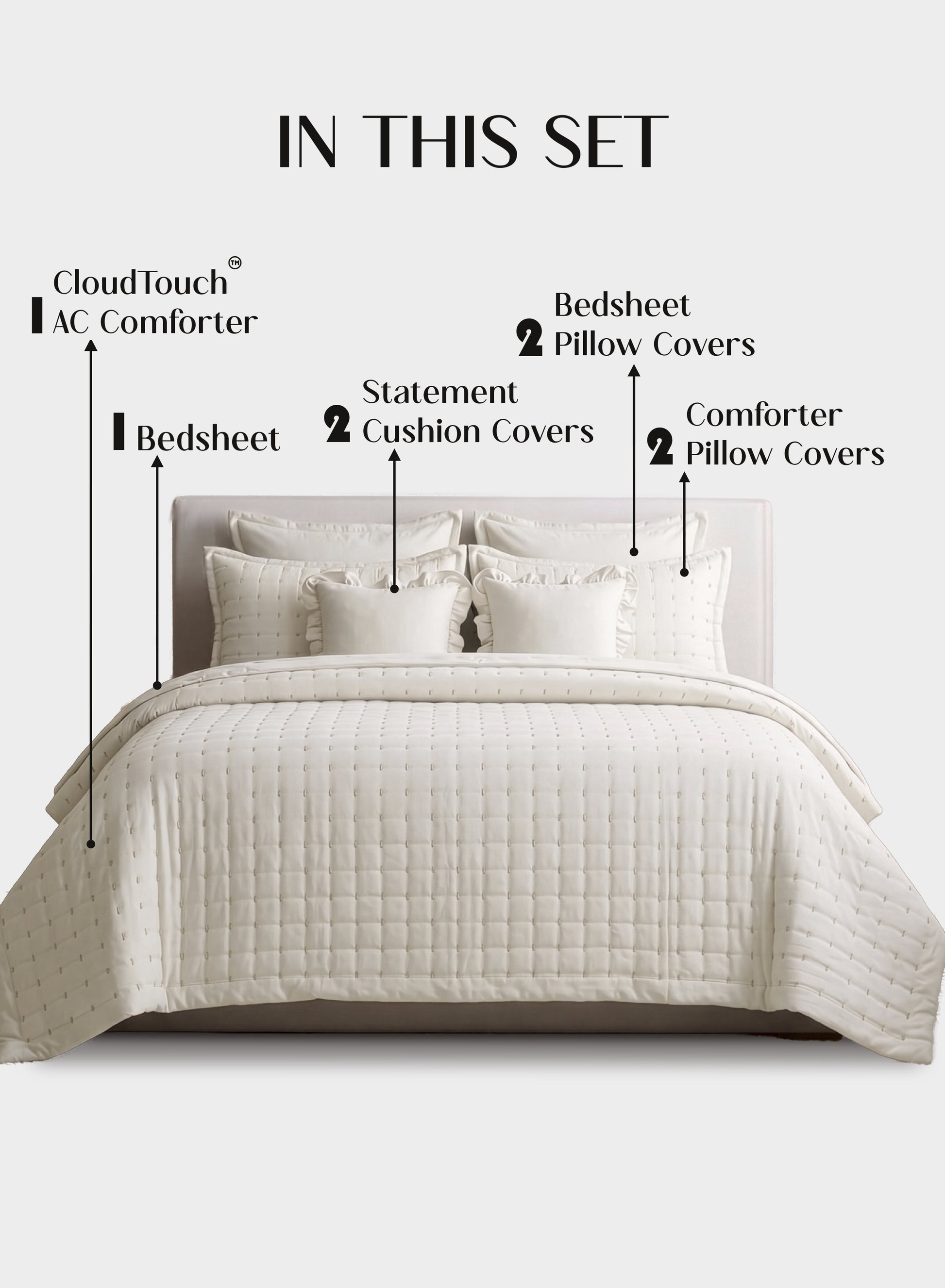 Home Crayons CloudTouch™ 8-Piece AC Bedding Set | Complete Bedroom Upgrade in One Set | Morning Glory