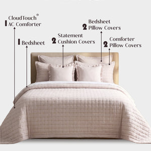 Home Crayons CloudTouch™ 8-Piece AC Bedding Set | Complete Bedroom Upgrade in One Set | Sakura Blush
