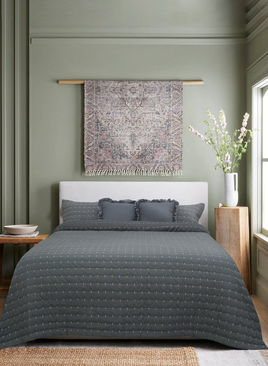 Home Crayons CloudTouch™ Comforter Set | All-Season | 33% Oversized | Includes 2 Pillow Covers & 2 Cushion Covers | Pebble Gray
