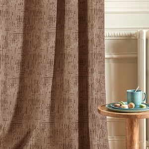 Elsa Textured Blackout Curtains | Caramel Brown | Set of 2