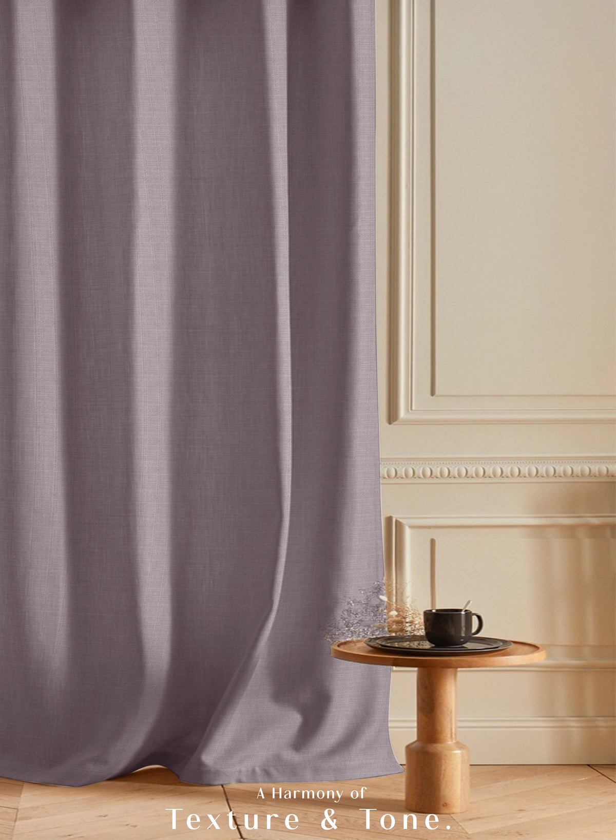 Cocoon Minimal Texture Blackout Curtains | Modern Aesthetic & Total Light Block | Warm Gray | Set of 2 | Fully Customizable