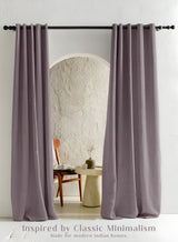 Cocoon Minimal Texture Blackout Curtains | Modern Aesthetic & Total Light Block | Warm Gray | Set of 2 | Fully Customizable