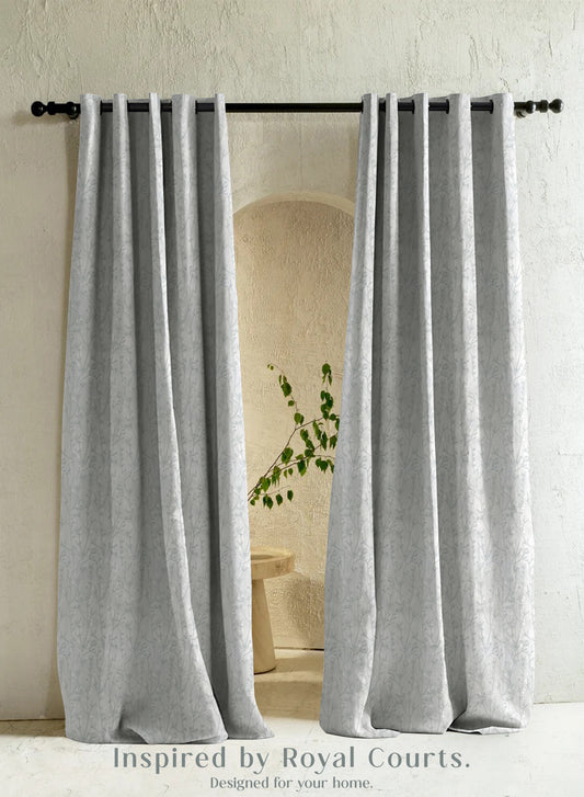 Bern Jacquard Room Darkening Curtains | Delicate Branch Embroidery | Sea Green | Set of 2 | Fully Customizable