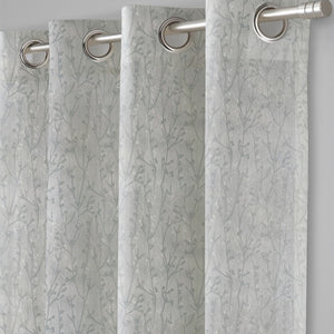 Bern Jacquard Blackout Curtains | Delicate Branch Embroidery & Total Light Block | Sea Green | Set of 2 | Fully Customizable