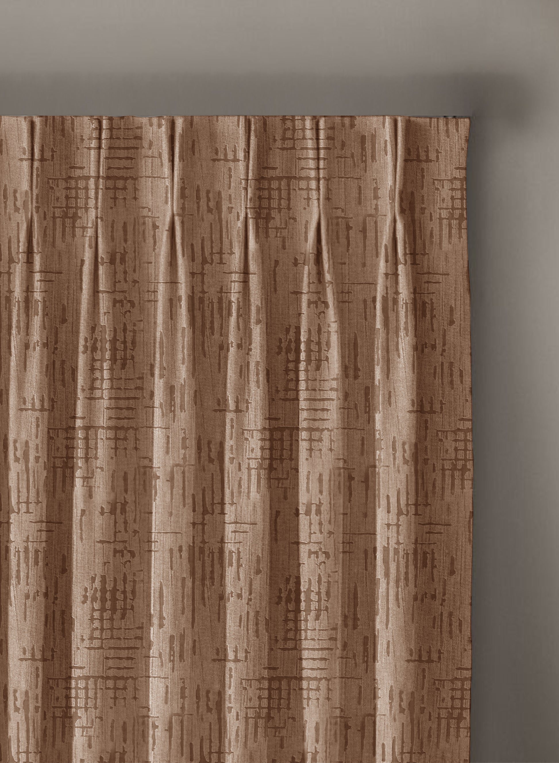 Elsa Textured Room Darkening Curtains | Caramel Brown | Set of 2