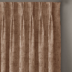 Elsa Textured Room Darkening Curtains | Caramel Brown | Set of 2