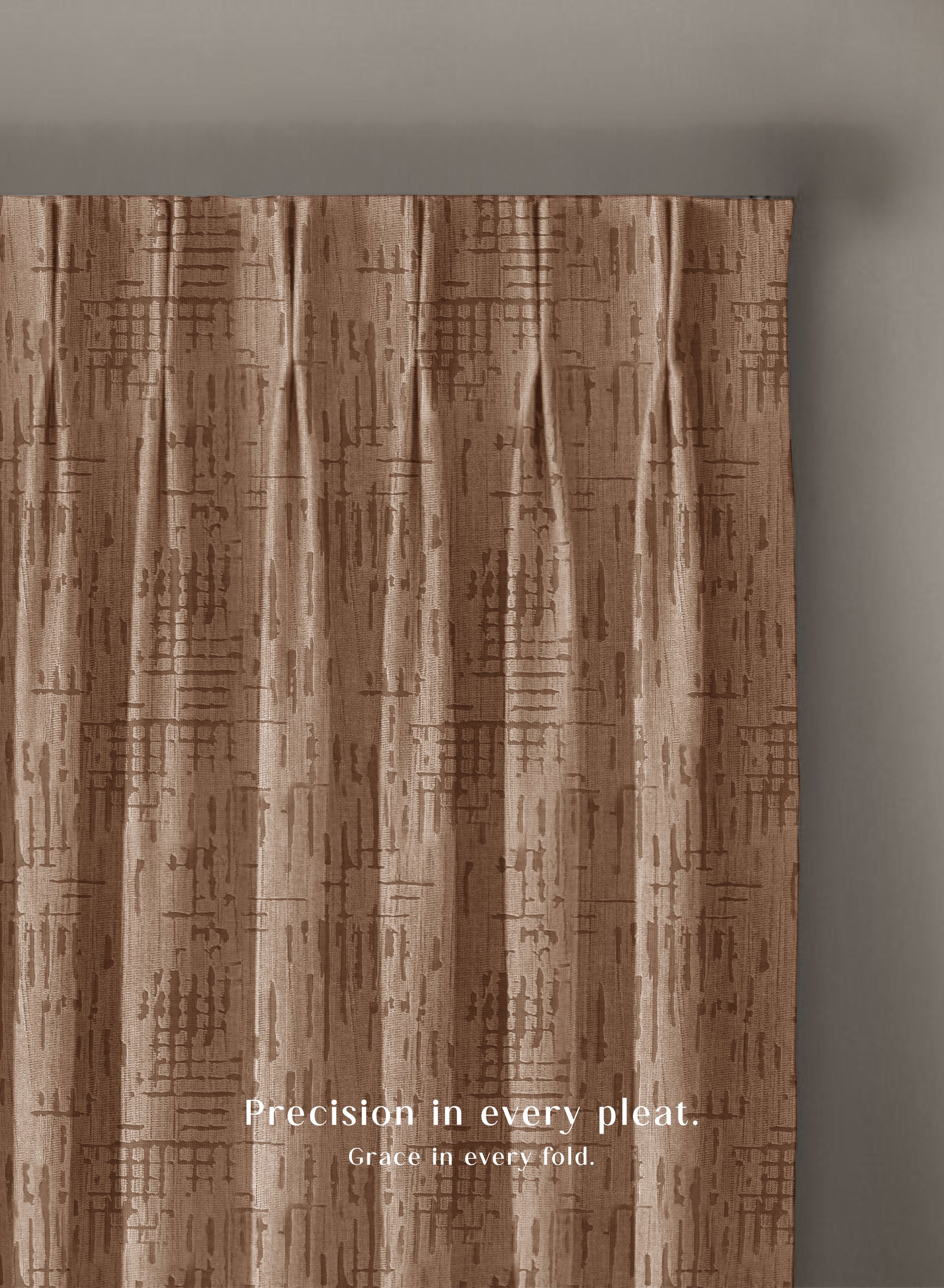 Elsa Textured Room Darkening Curtains | Modern Aesthetic | Caramel Brown | Set of 2 | Fully Customizable