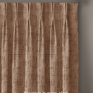 Elsa Textured Room Darkening Curtains | Modern Aesthetic | Caramel Brown | Set of 2 | Fully Customizable
