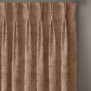 Elsa Textured Blackout Curtains | Caramel Brown | Set of 2