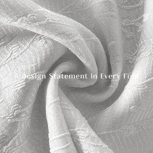 Bern Jacquard Room Darkening Curtains | Delicate Branch Embroidery | Sea Green | Set of 2 | Fully Customizable