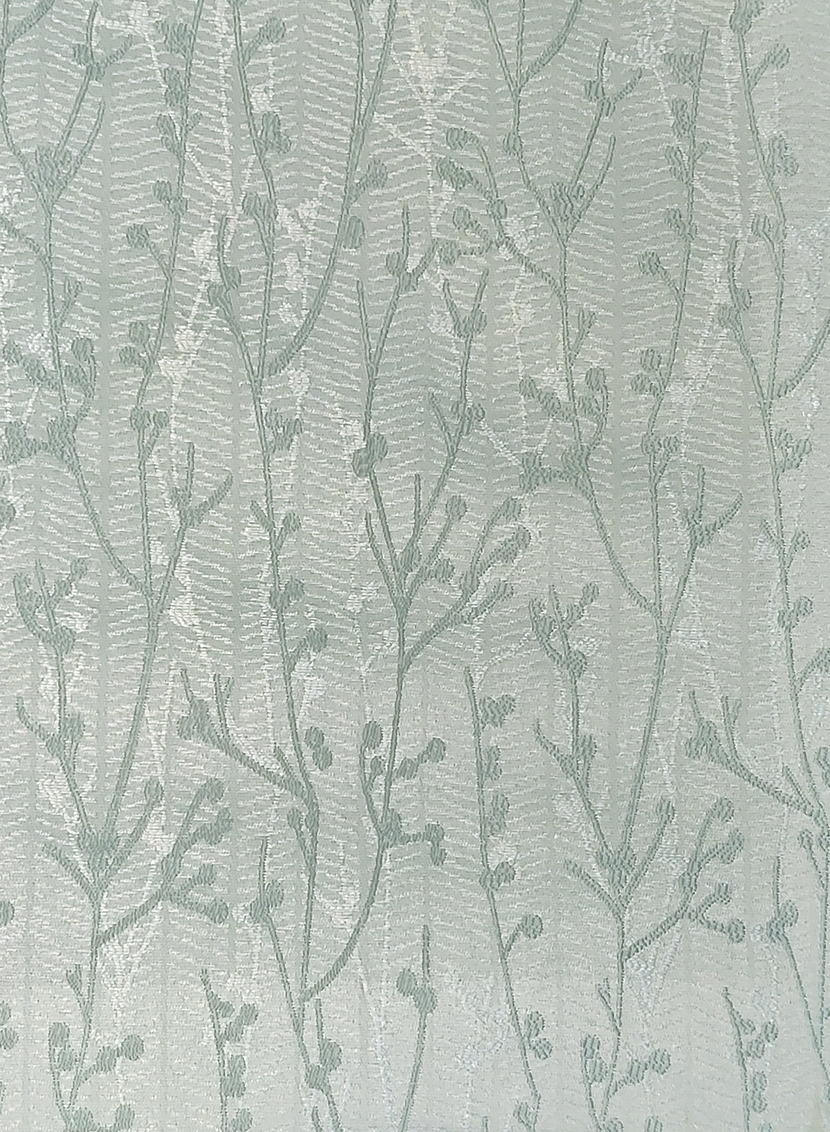 Bern Jacquard Blackout Curtains | Delicate Branch Embroidery & Total Light Block | Sea Green | Set of 2 | Fully Customizable