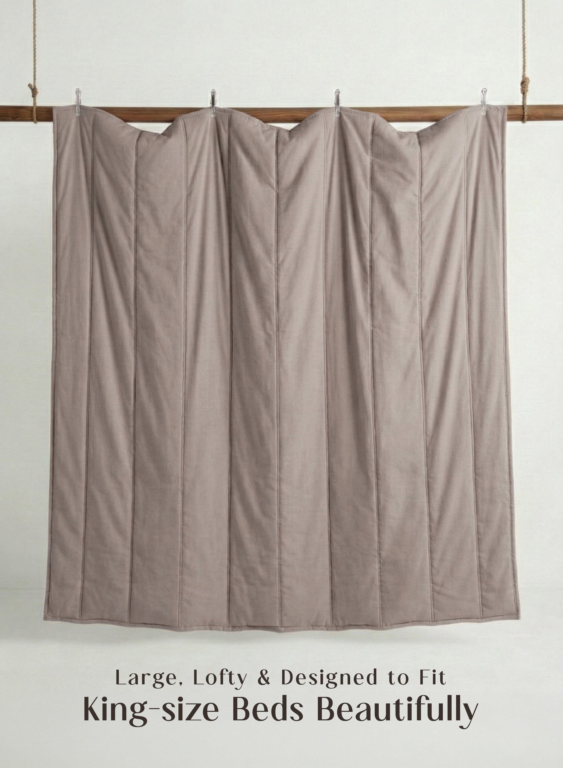 Home Crayons Cocoon 8-Piece AC Bedding Set | Coordinated Comforter, Fitted Sheet & Covers in One Set | Earthy Beige