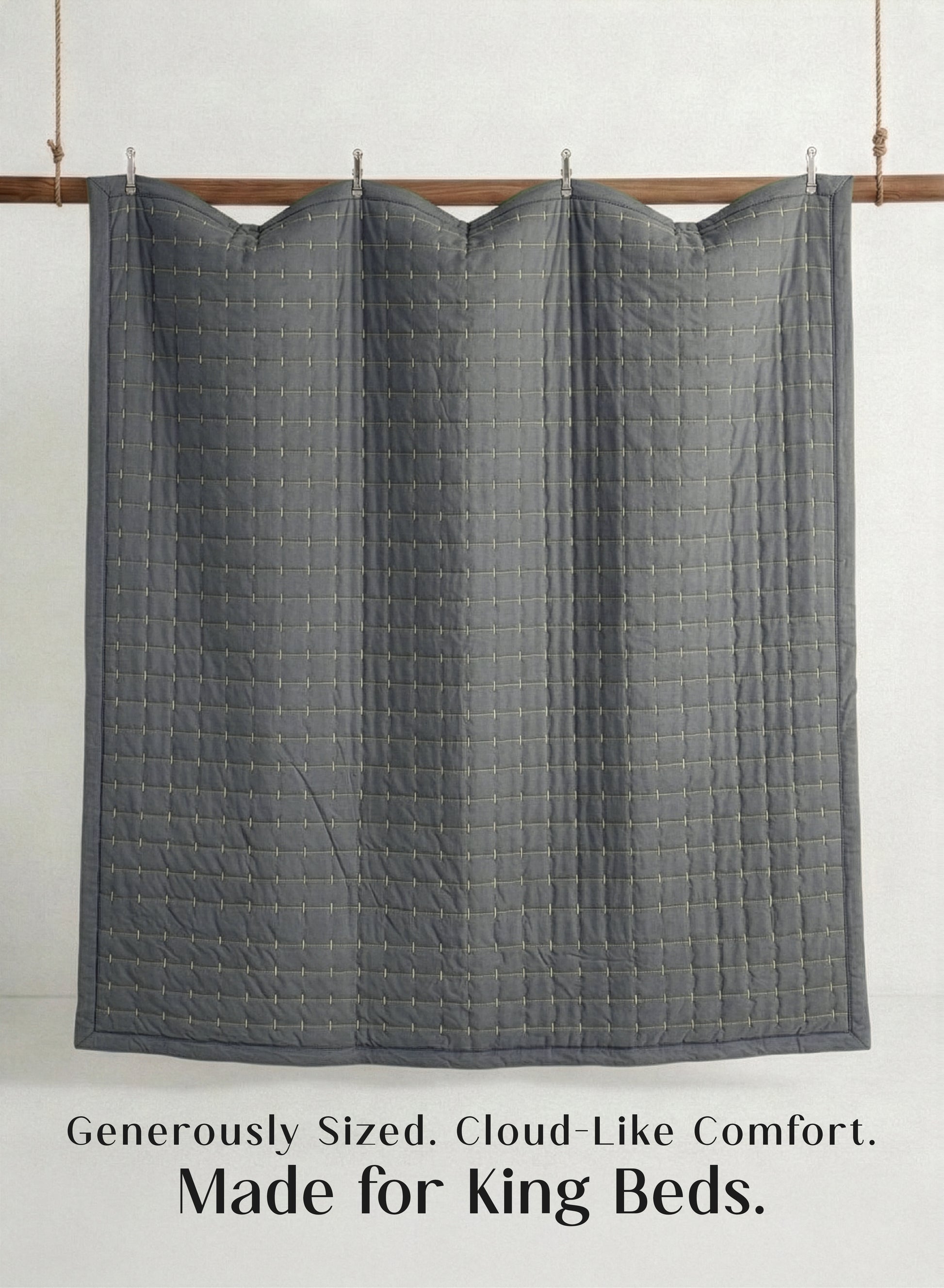 Home Crayons CloudTouch™ 5-Piece AC Comforter Set | 33% Oversized | Includes 2 Pillow & 2 Cushion Covers | Pebble Gray