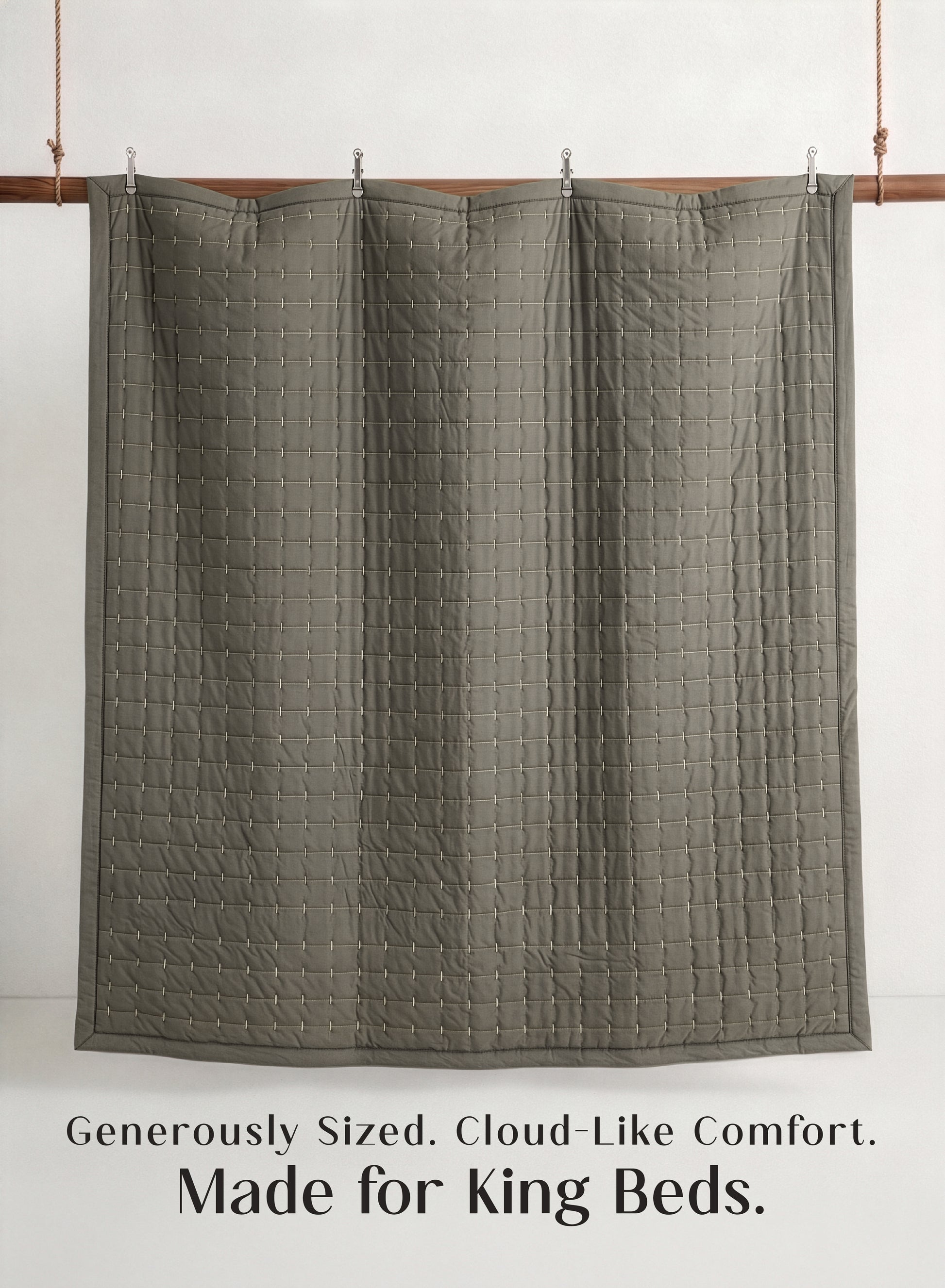 Home Crayons CloudTouch™ 5-Piece AC Comforter Set | 33% Oversized | Includes 2 Pillow & 2 Cushion Covers | Smoked Coffee