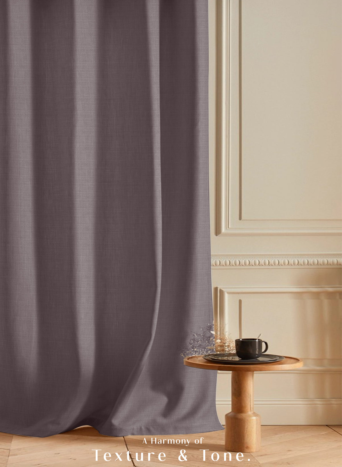 Cocoon Minimal Texture Blackout Curtains | Modern Aesthetic & Total Light Block | Matte Purple | Set of 2 |k Fully Customizable