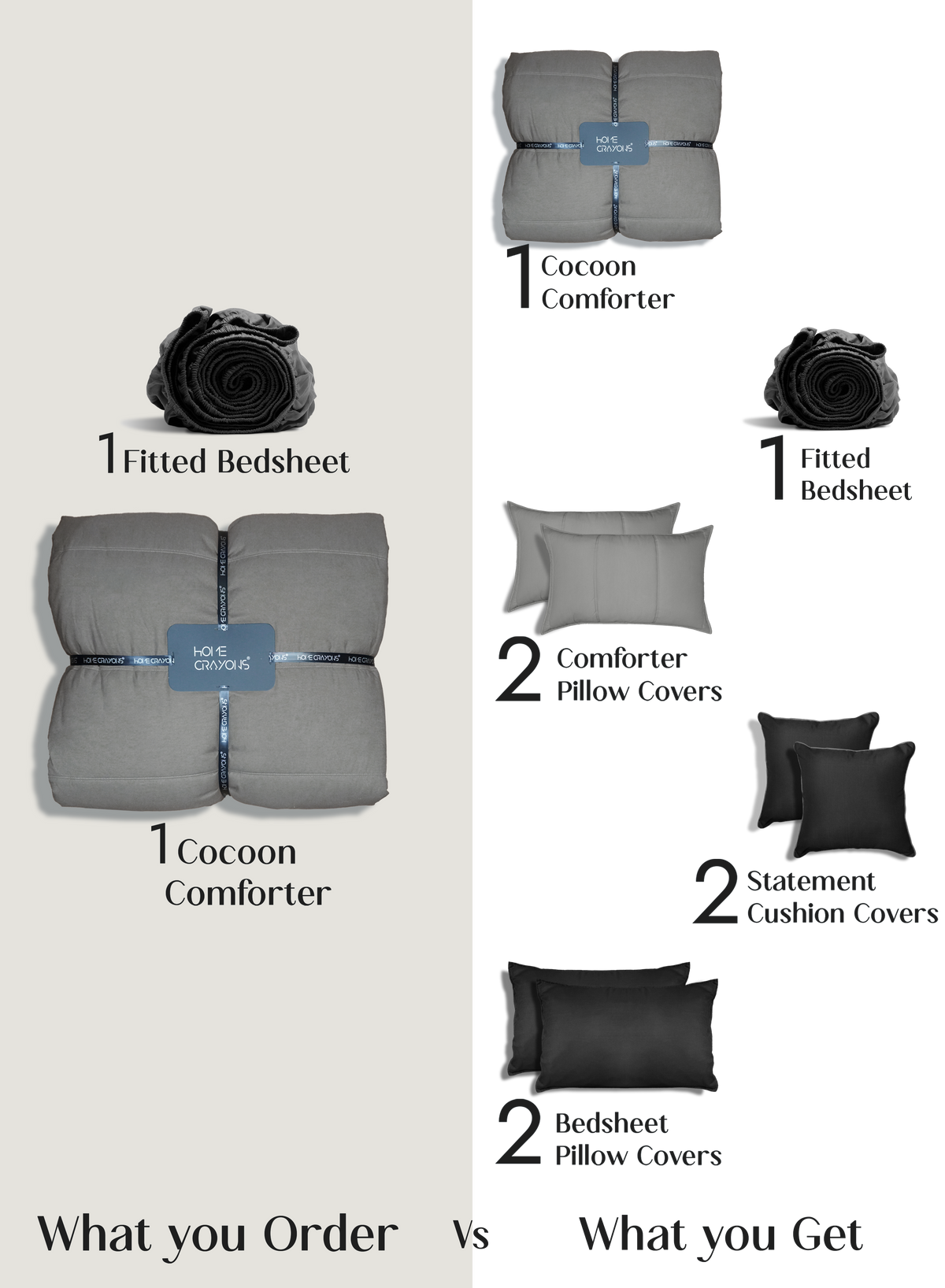 Cocoon 8-Piece Bedding Set | Moonstone Gray