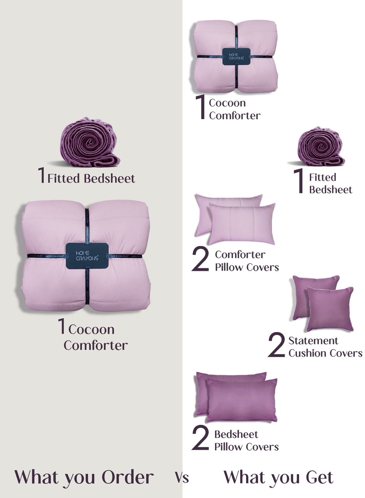 Cocoon 8-Piece Bedding Set | Lilac Daisy
