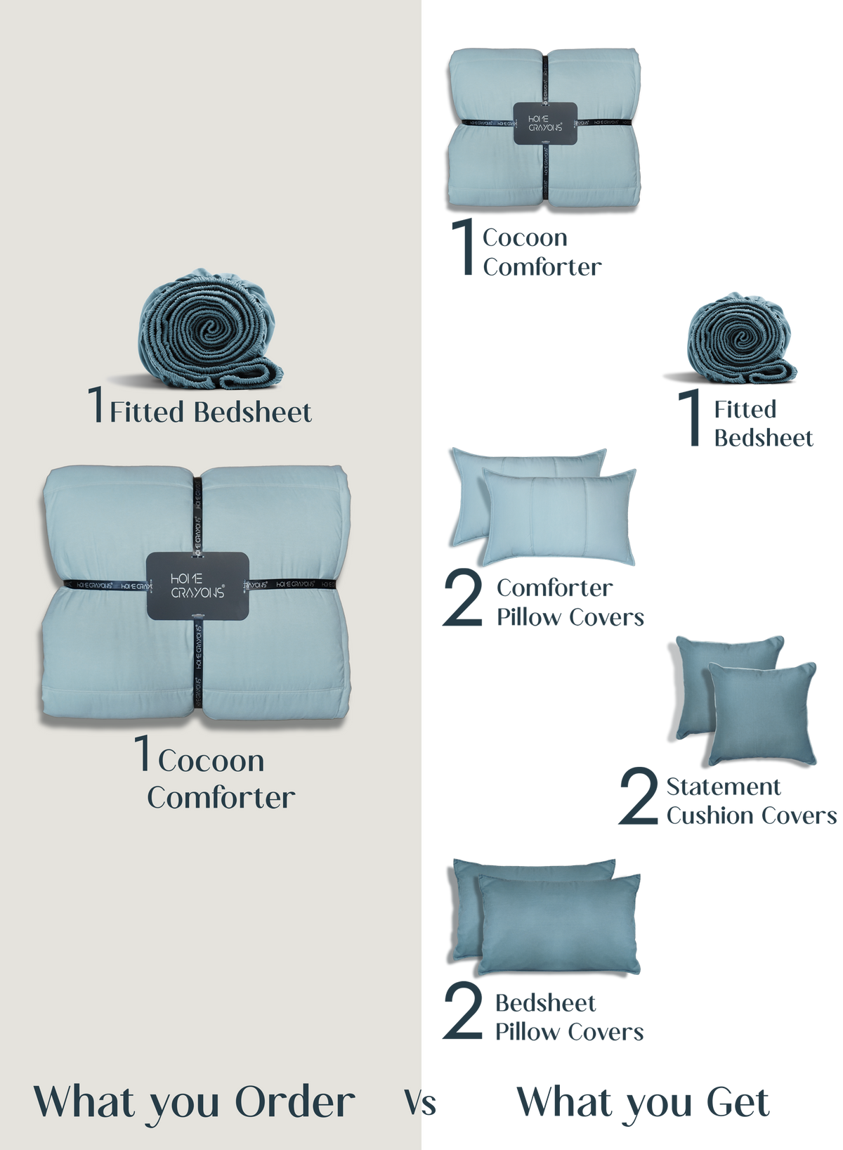 Cocoon 8-Piece Bedding Set | Blue Meadow
