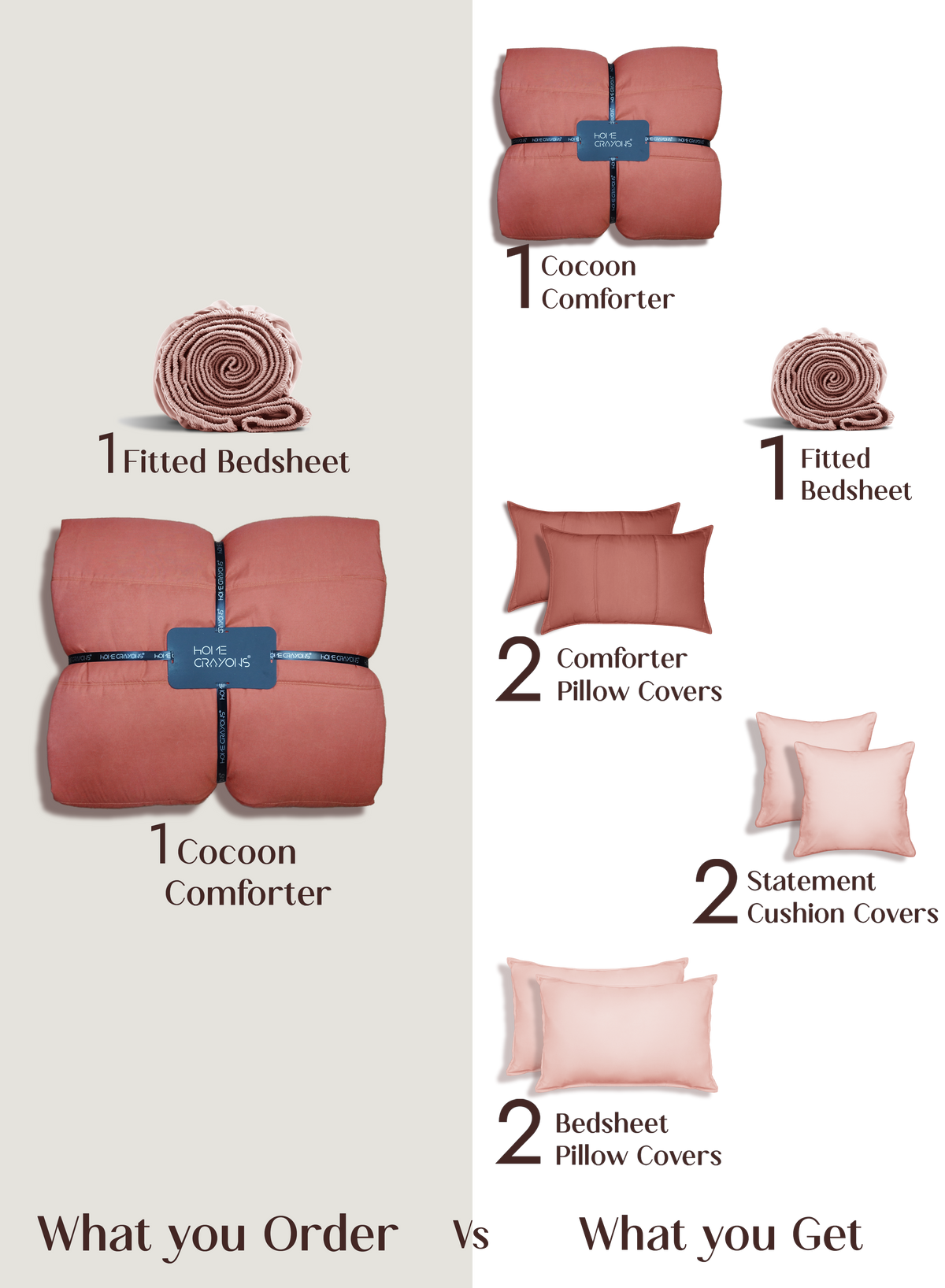 Cocoon 8-Piece Bedding Set | Terracotta
