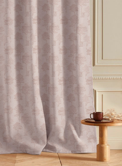 Bern Jacquard Room Darkening Curtains | Soft Brown | Set of 2 (Pattern 1)