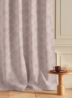 Bern Jacquard Room Darkening Curtains | Soft Brown | Set of 2 (Pattern 1)