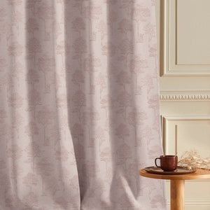 Bern Jacquard Blackout Curtains | Scenic Tree Pattern & Total Light Block | Soft Brown | Set of 2 | Fully Customizable