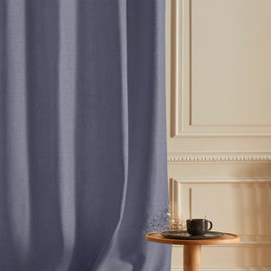 Cocoon Minimal Texture Blackout Curtains | Modern Aesthetic & Total Light Block | Denim Blue | Set of 2 | Fully Customizable