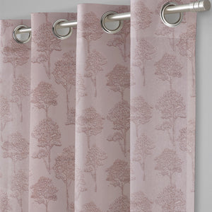 Bern Jacquard Blackout Curtains | Scenic Tree Pattern & Total Light Block | Soft Brown | Set of 2 | Fully Customizable