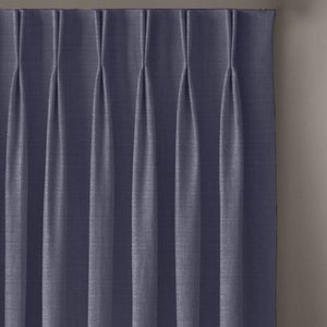Cocoon Minimal Texture Blackout Curtains | Modern Aesthetic & Total Light Block | Denim Blue | Set of 2 | Fully Customizable
