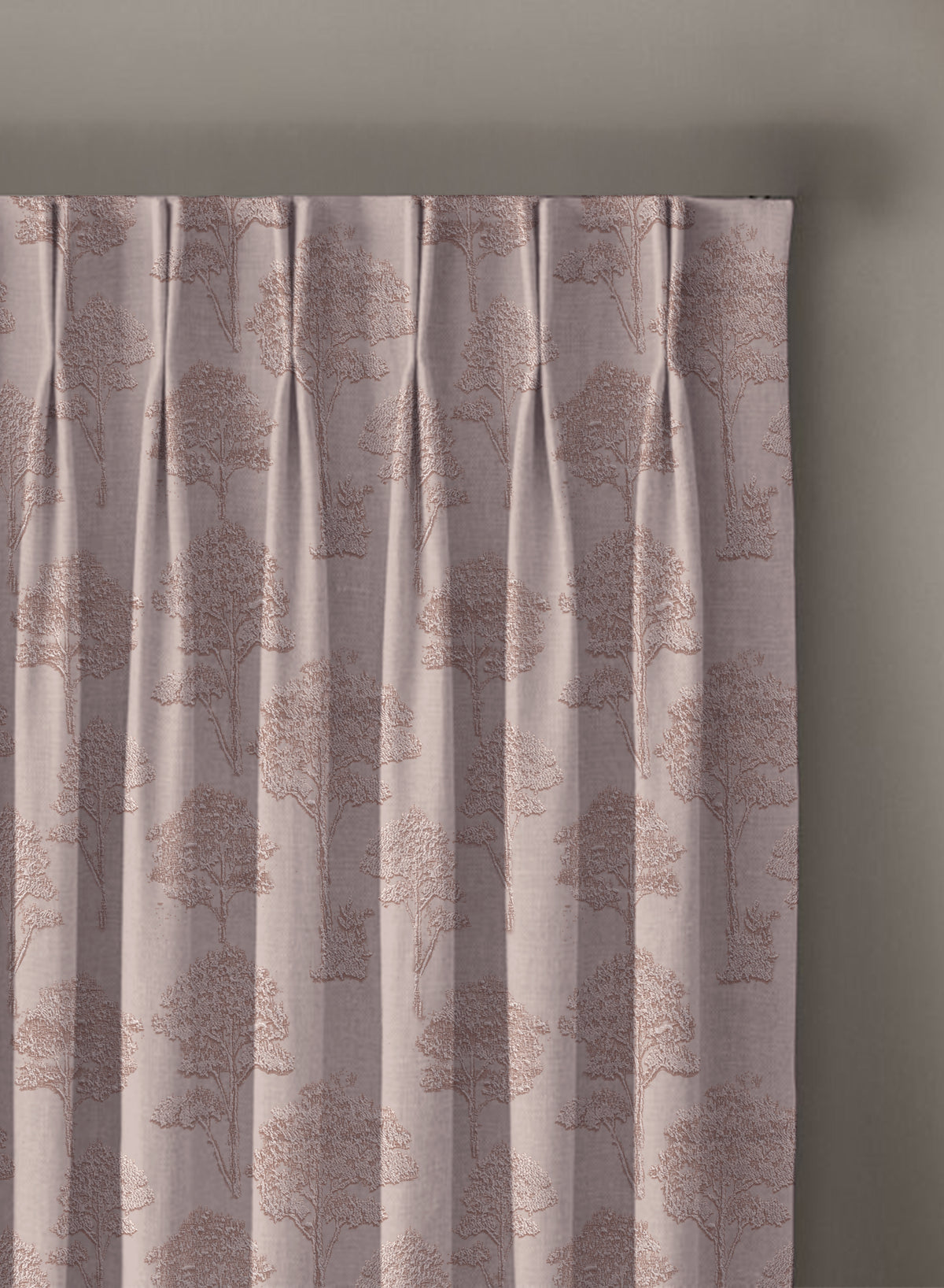 Bern Jacquard Blackout Curtains | Scenic Tree Pattern & Total Light Block | Soft Brown | Set of 2 | Fully Customizable
