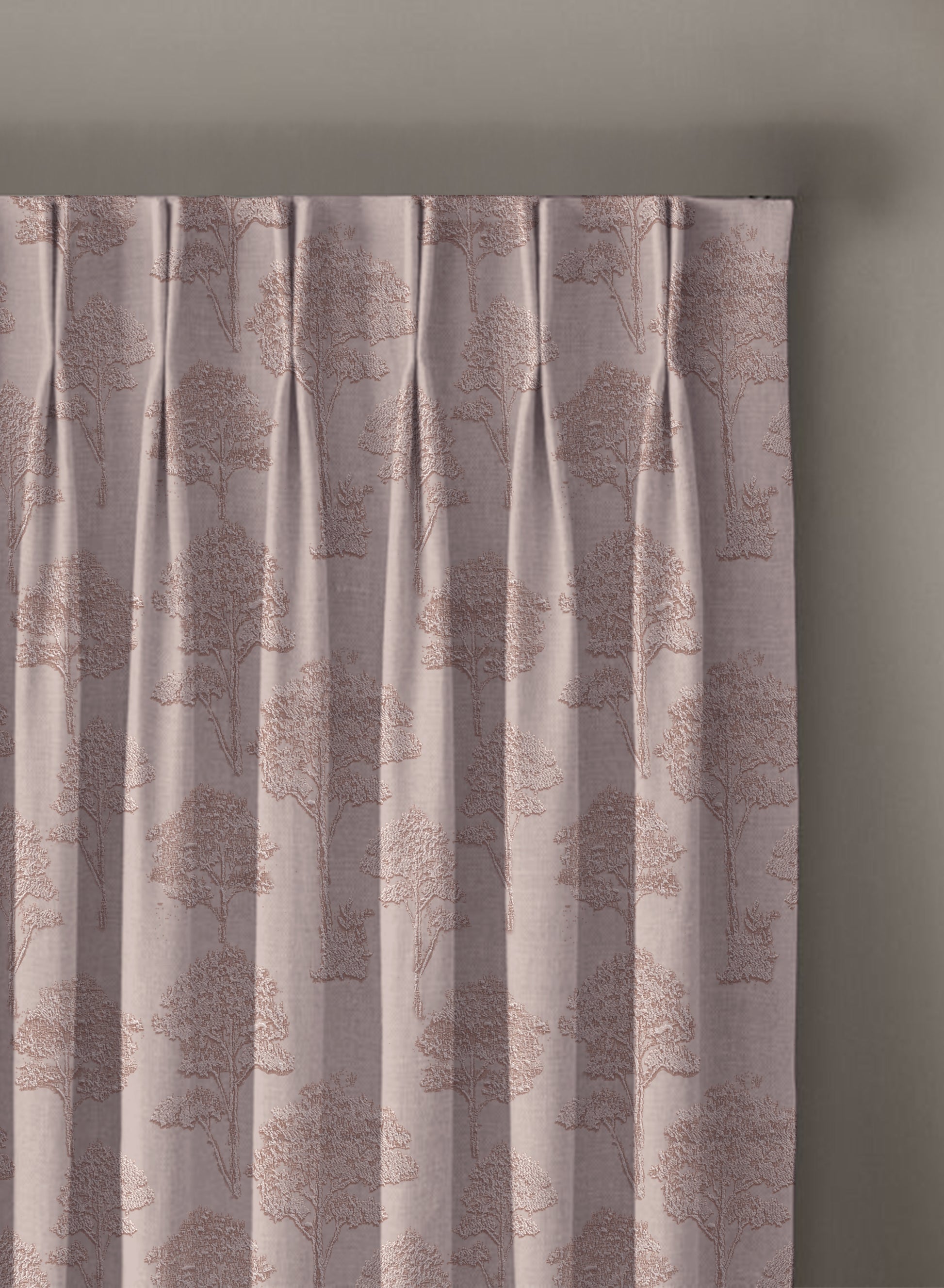 Bern Jacquard Room Darkening Curtains | Scenic Tree Pattern | Soft Brown | Set of 2 | Fully Customizable