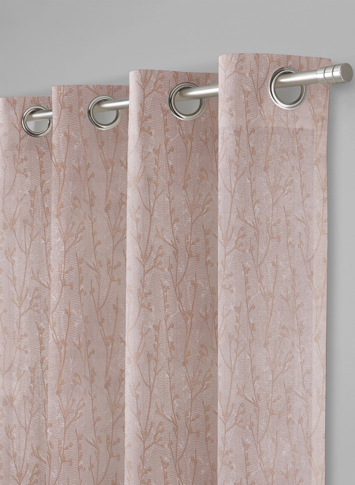 Bern Jacquard Room Darkening Curtains | Soft Brown | Set of 2 (Pattern 2)