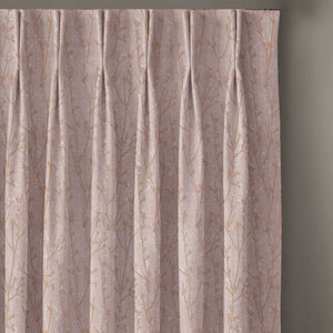 Bern Jacquard Room Darkening Curtains | Delicate Branch Embroidery | Soft Brown | Set of 2 | Fully Customizable