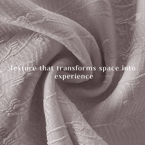 Bern Jacquard Blackout Curtains | Delicate Branch Embroidery & Total Light Block | Soft Brown | Set of 2 | Fully Customizable