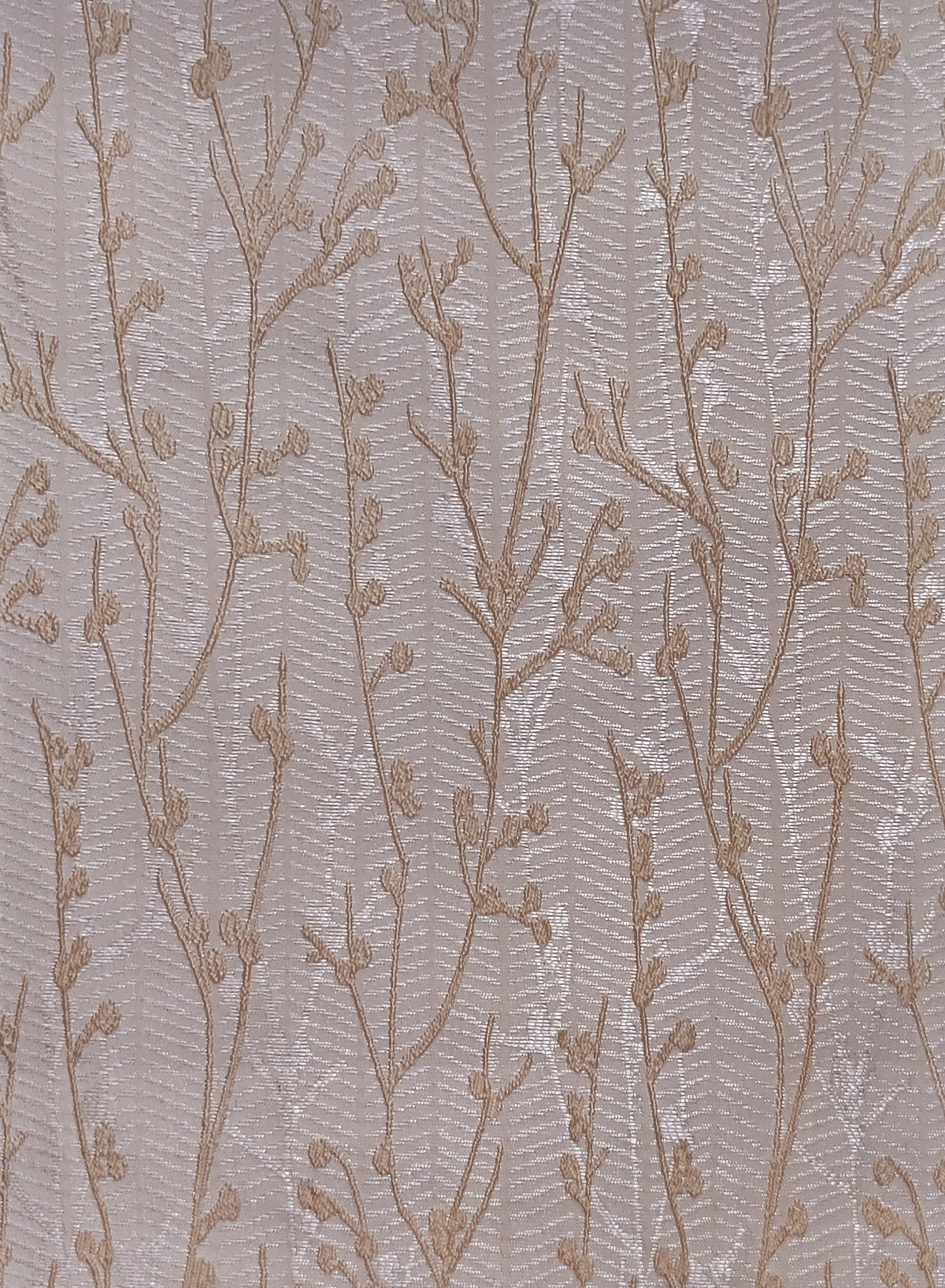 Bern Jacquard Blackout Curtains | Delicate Branch Embroidery & Total Light Block | Soft Brown | Set of 2 | Fully Customizable