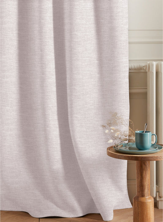 Amore Plain Room Darkening Curtains | Off White | Set of 2