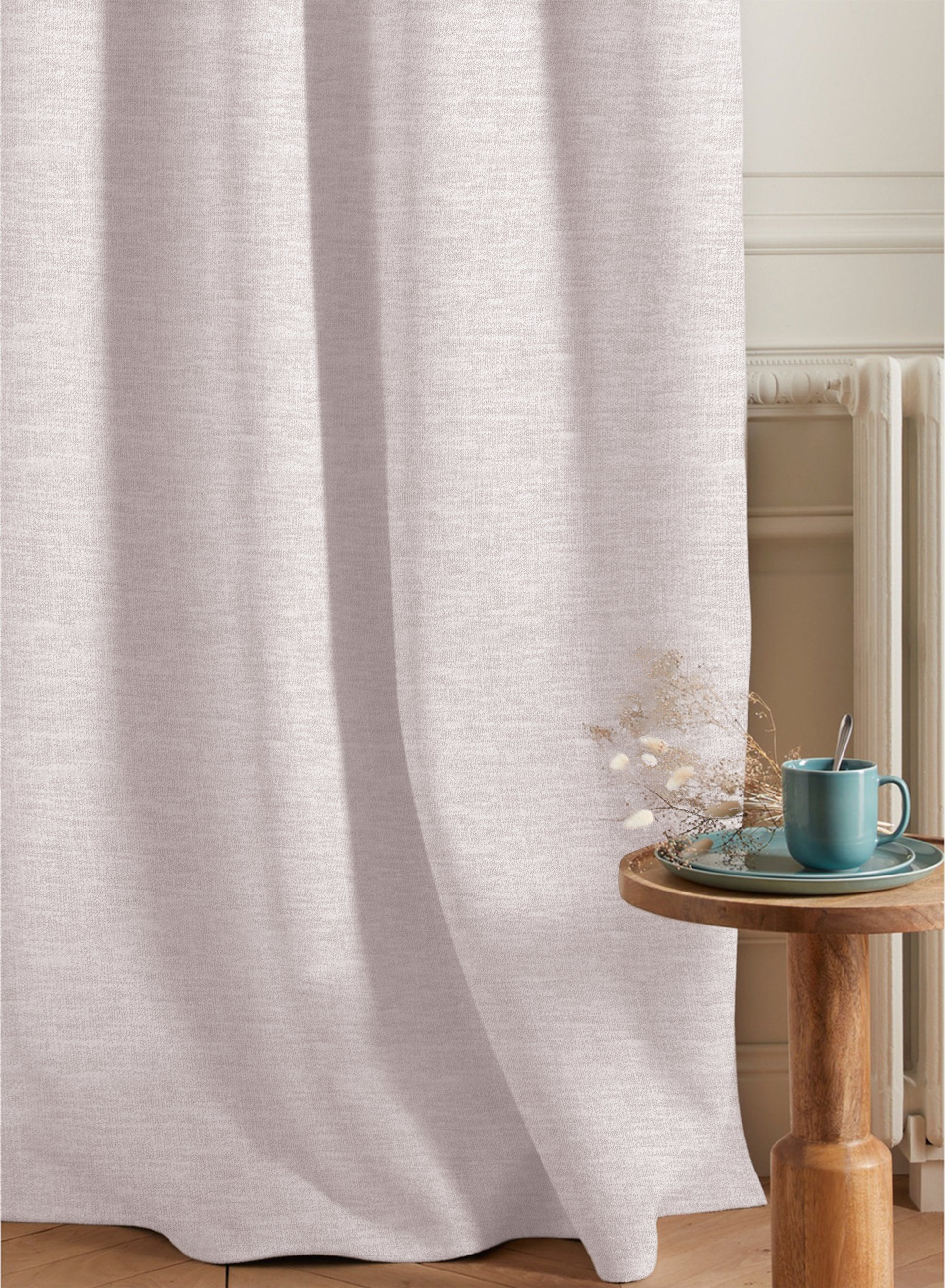 Amore Plain Cotton Room Darkening Curtains | Modern Elegance | Off White | Set of 2 | Fully Customizable