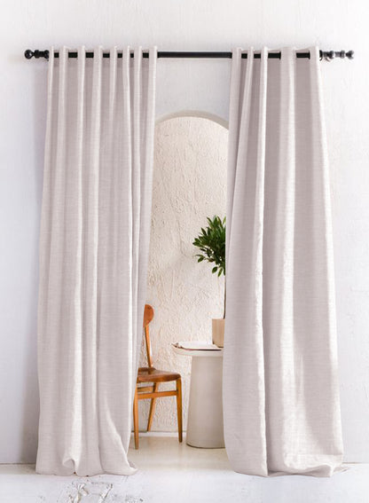 Amore Plain Room Darkening Curtains | Off White | Set of 2